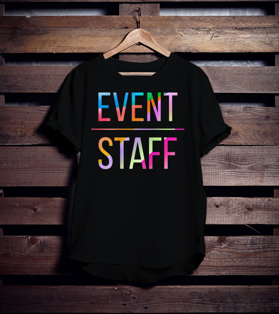 Event Staff Back Colorful Party Crew Uniform T-Shirt