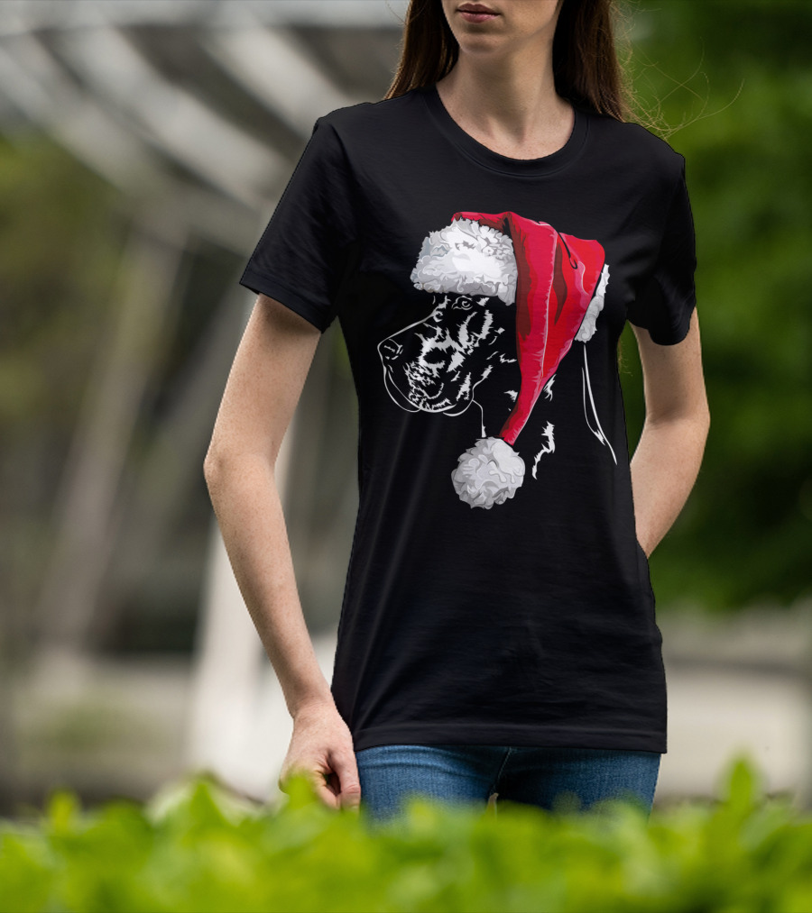 Great Dane Santa Hat Christmas Dog Humor T-Shirt