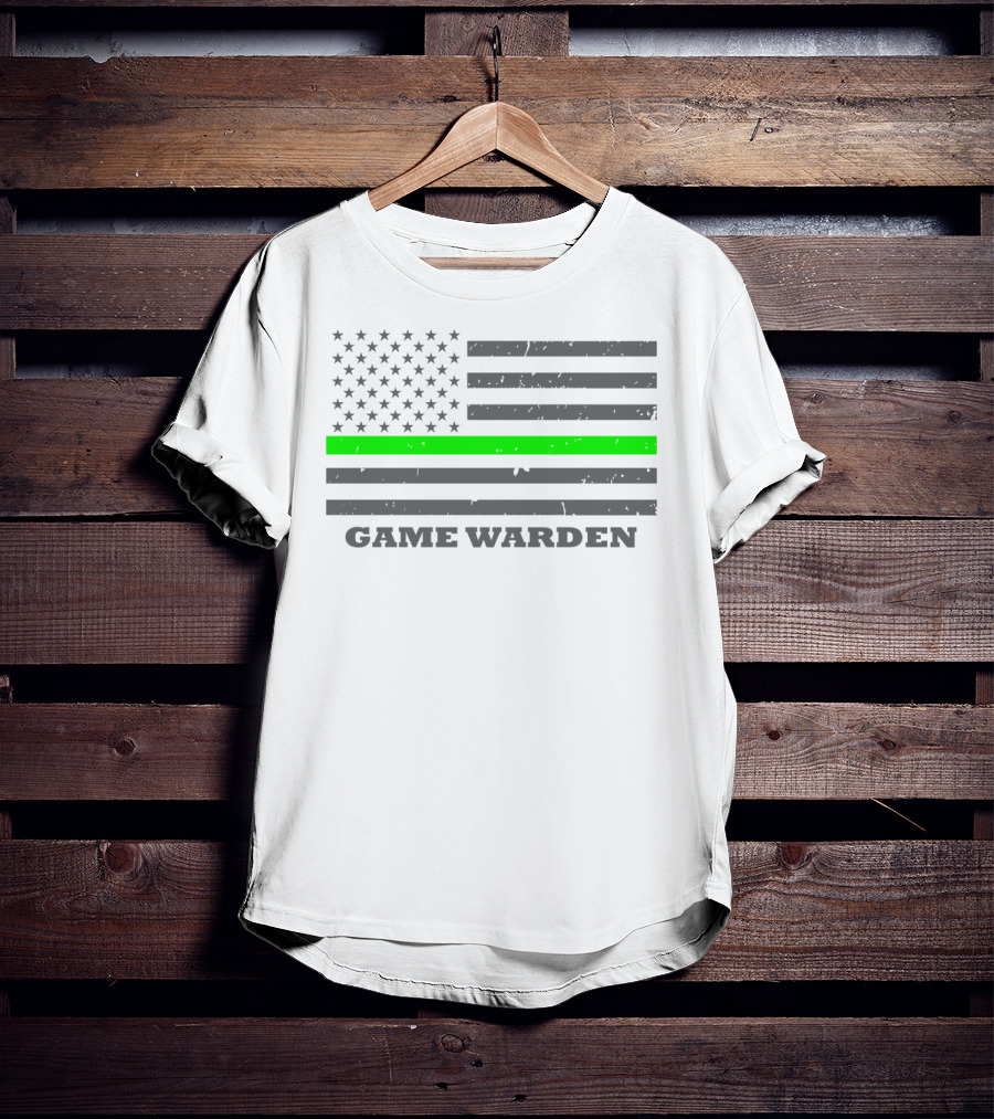 Game Warden Thin Green Line Flag Supporter T-Shirt
