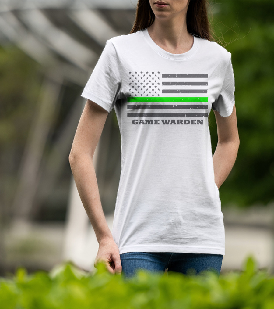Game Warden Thin Green Line Flag Supporter T-Shirt