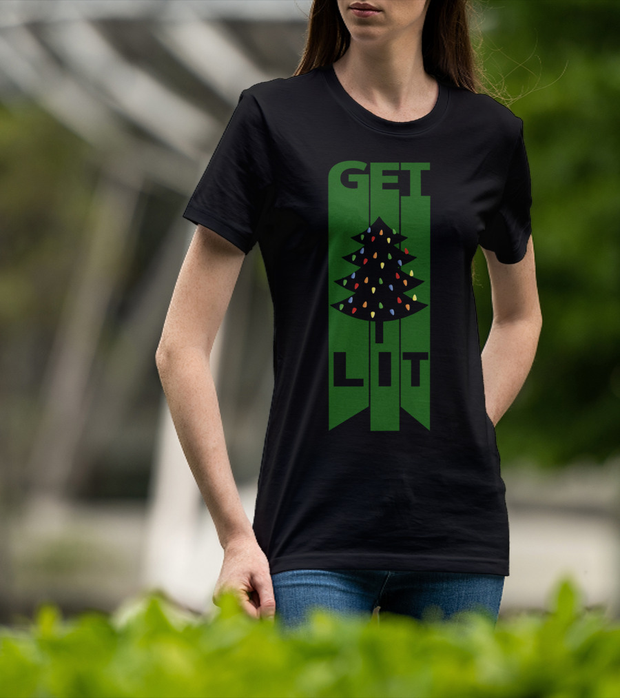 Get Lit Christmas Tree Lights T-Shirt