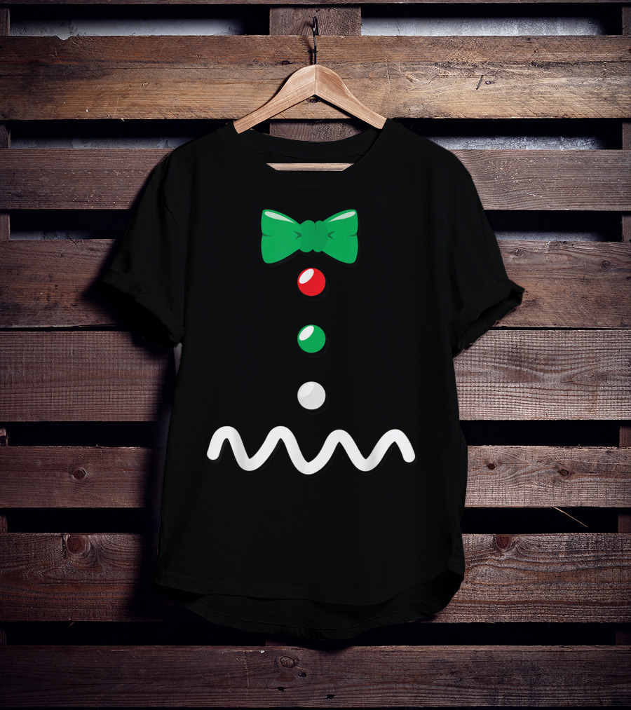 Gingerbread Man Christmas Bow Tie Décor T-Shirt