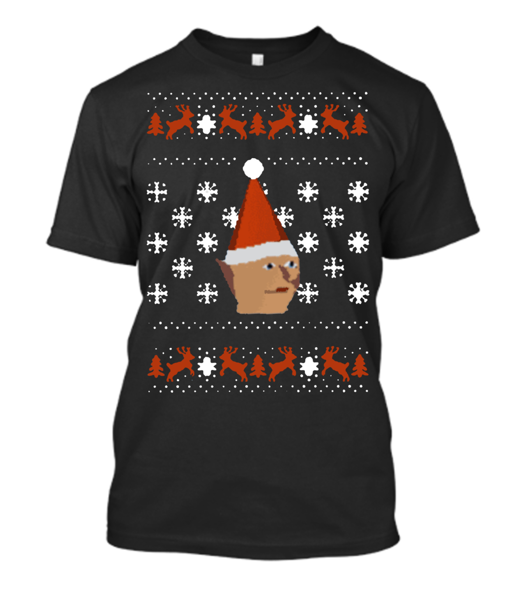 Gnome Child Ugly Christmas Sweater Snowflakes Reindeer Santa Hat T-Shirt
