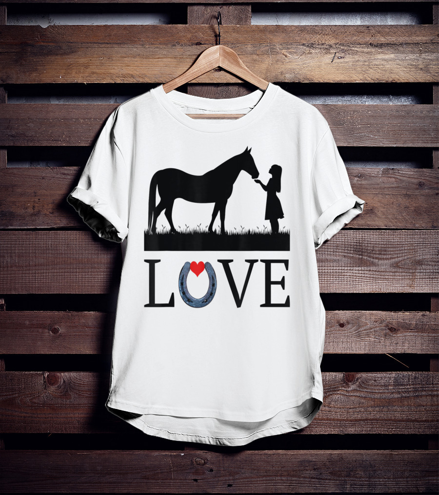 Horse Love Equestrian Girls Western Country Rodeo English T-Shirt