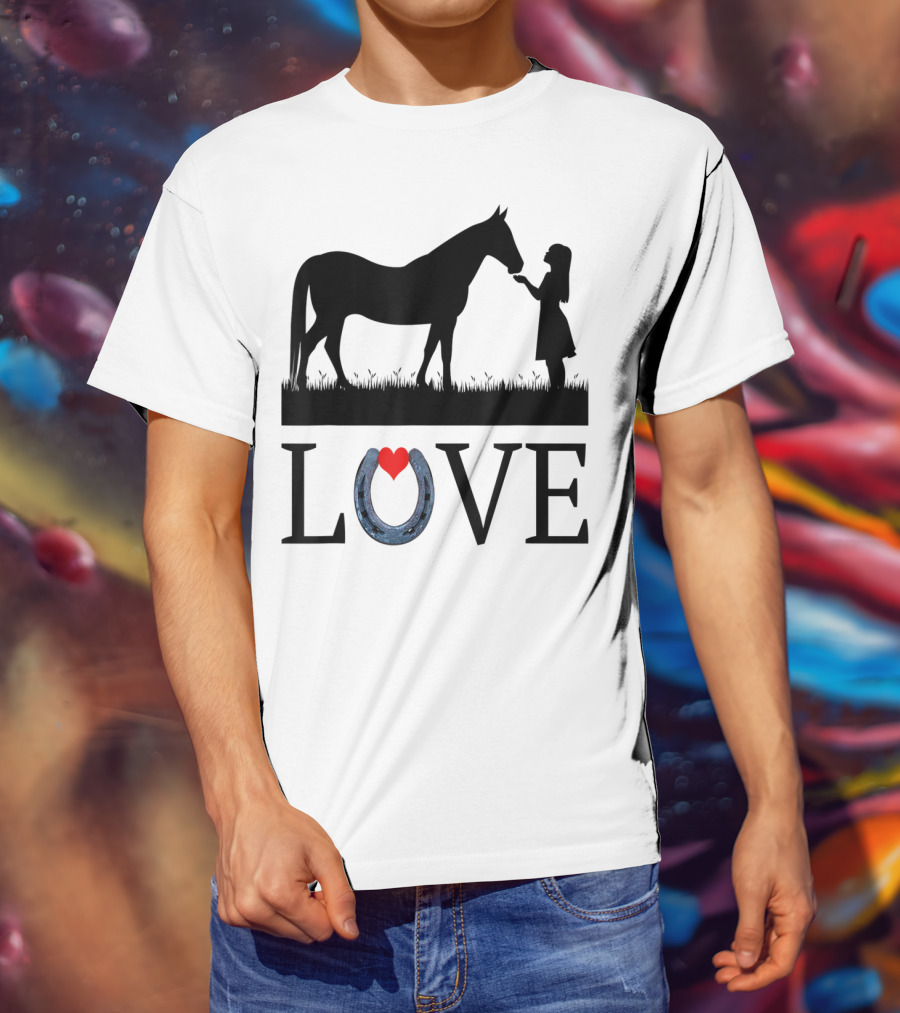 Horse Love Equestrian Girls Western Country Rodeo English T-Shirt