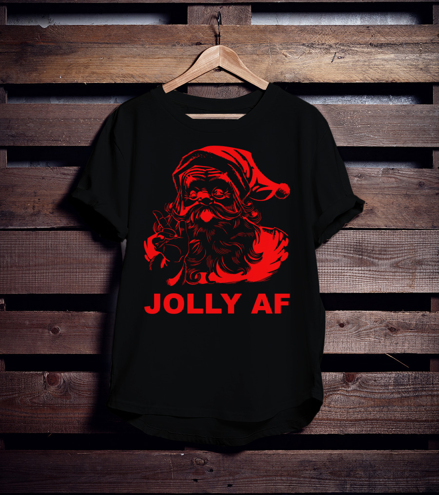Jolly AF Funny Christmas Santa T-Shirt
