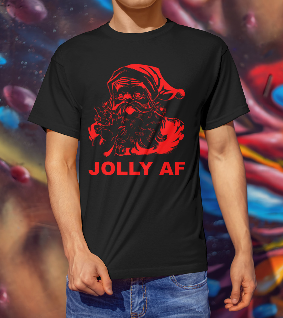 Jolly AF Funny Christmas Santa T-Shirt
