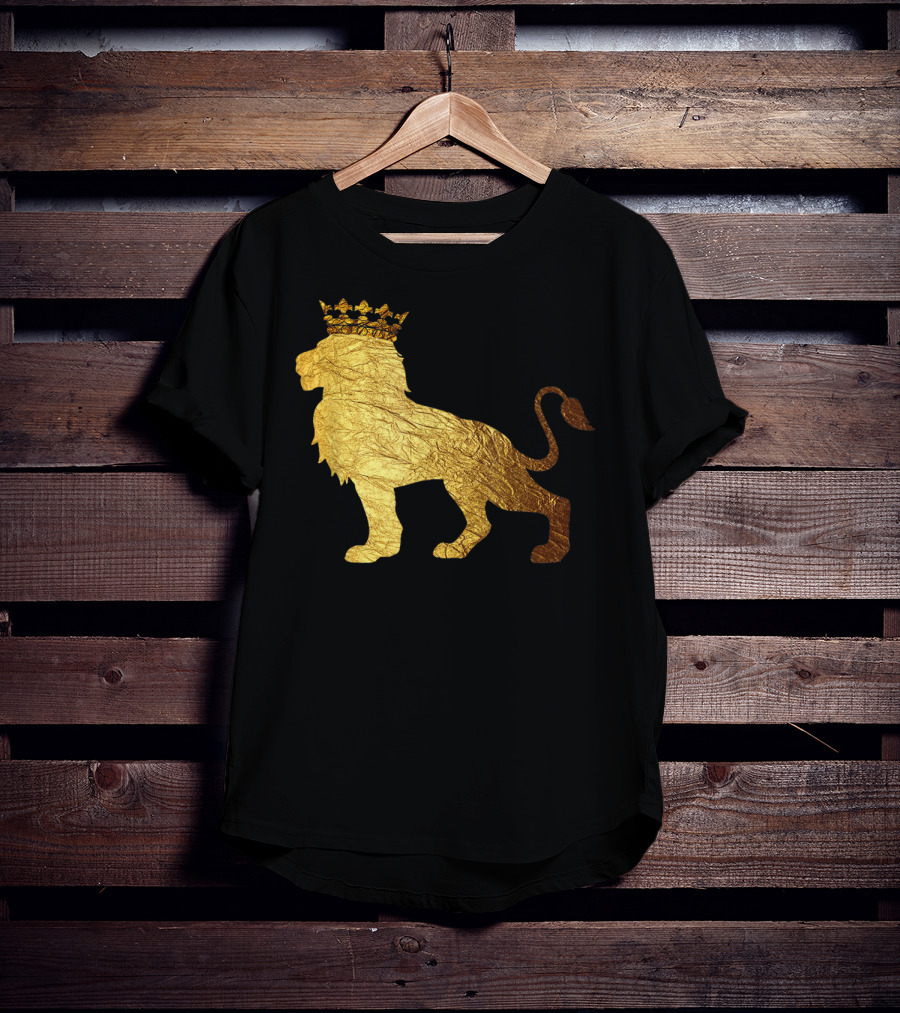 King Of The Jungle Lion With Golden Crown T-Shirt