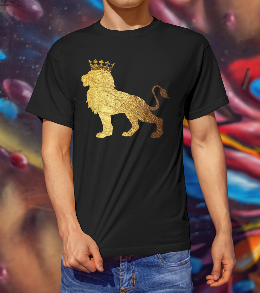 King Of The Jungle Lion With Golden Crown T-Shirt