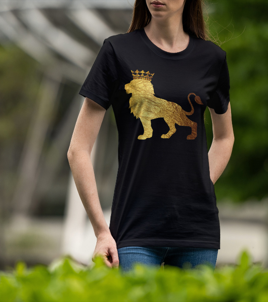 King Of The Jungle Lion With Golden Crown T-Shirt
