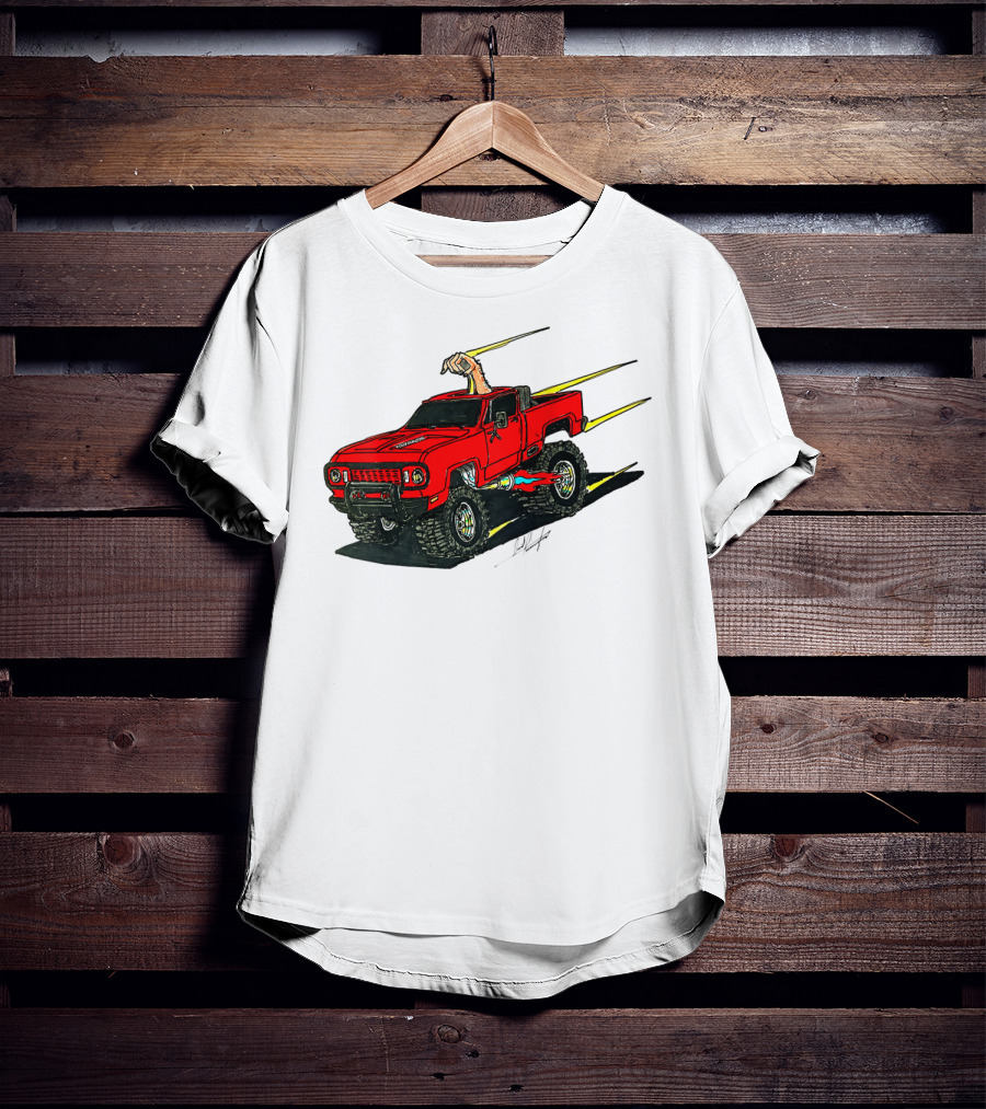 Kurt's Old Truck Red Off-Road Adventure With Arm Out The Window T-Shirt
