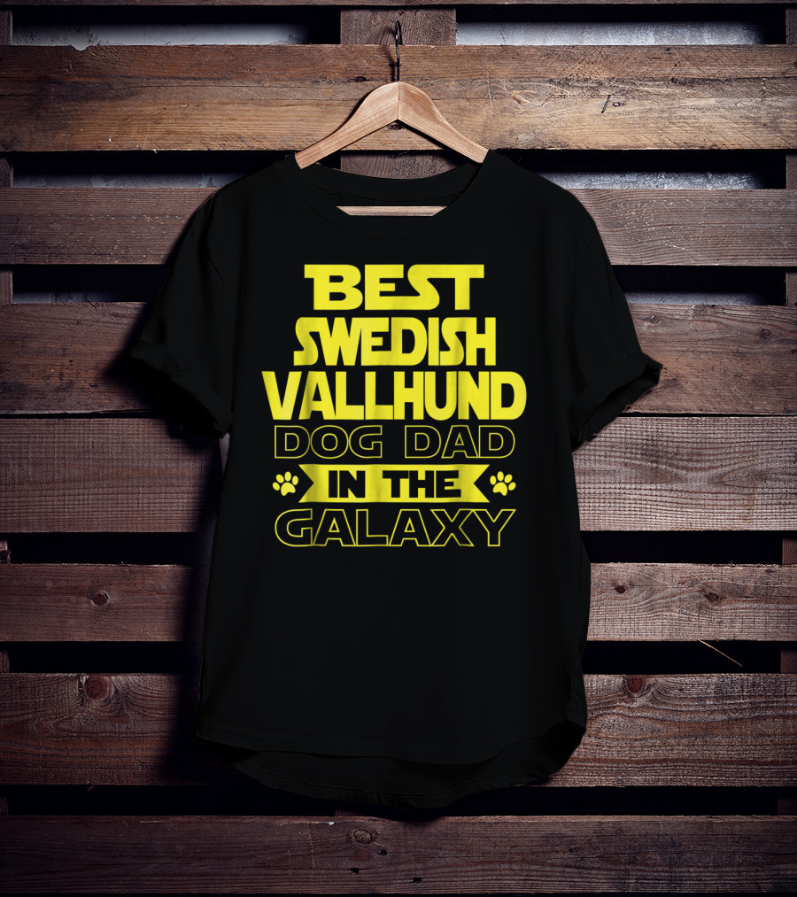 Best Swedish Vallhund Dog Dad In The Galaxy T-Shirt