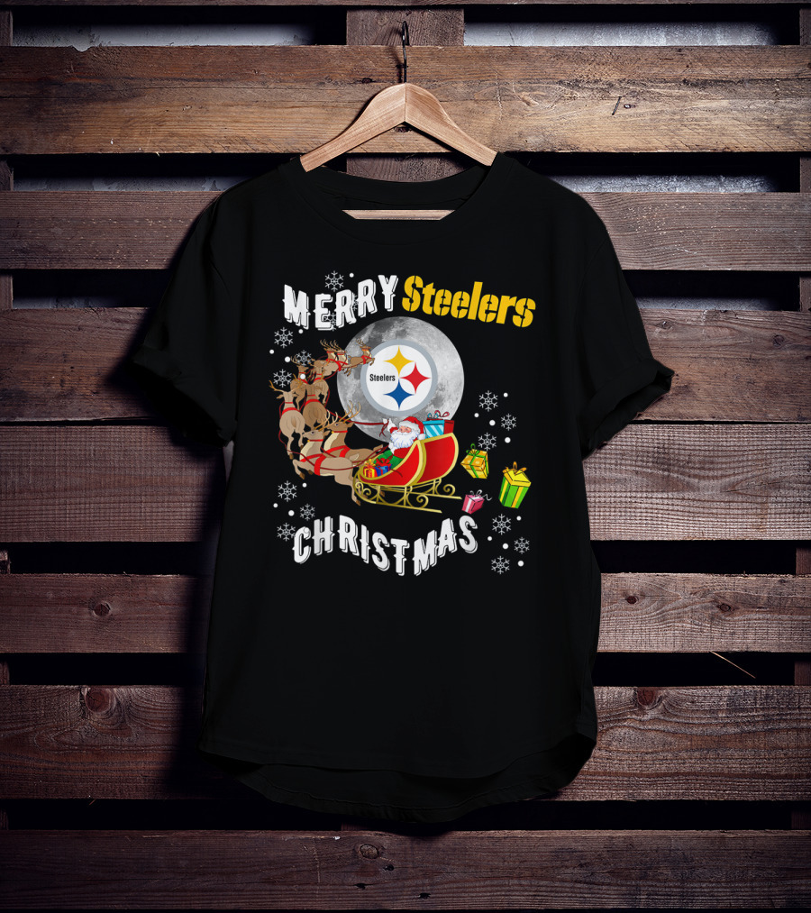 Merry Steelers Christmas Football Pittsburghsler Fan T-Shirt