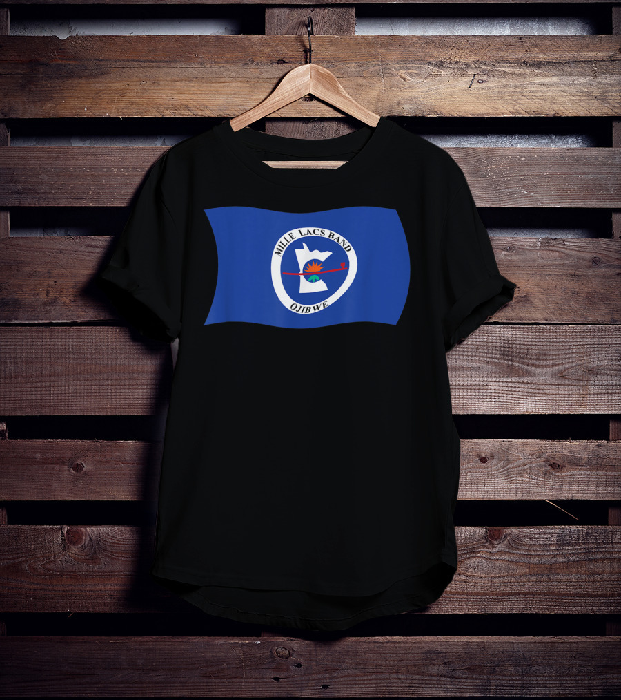 Mille Lacs Band Ojibwe Reservation Flag Blue Background T-Shirt