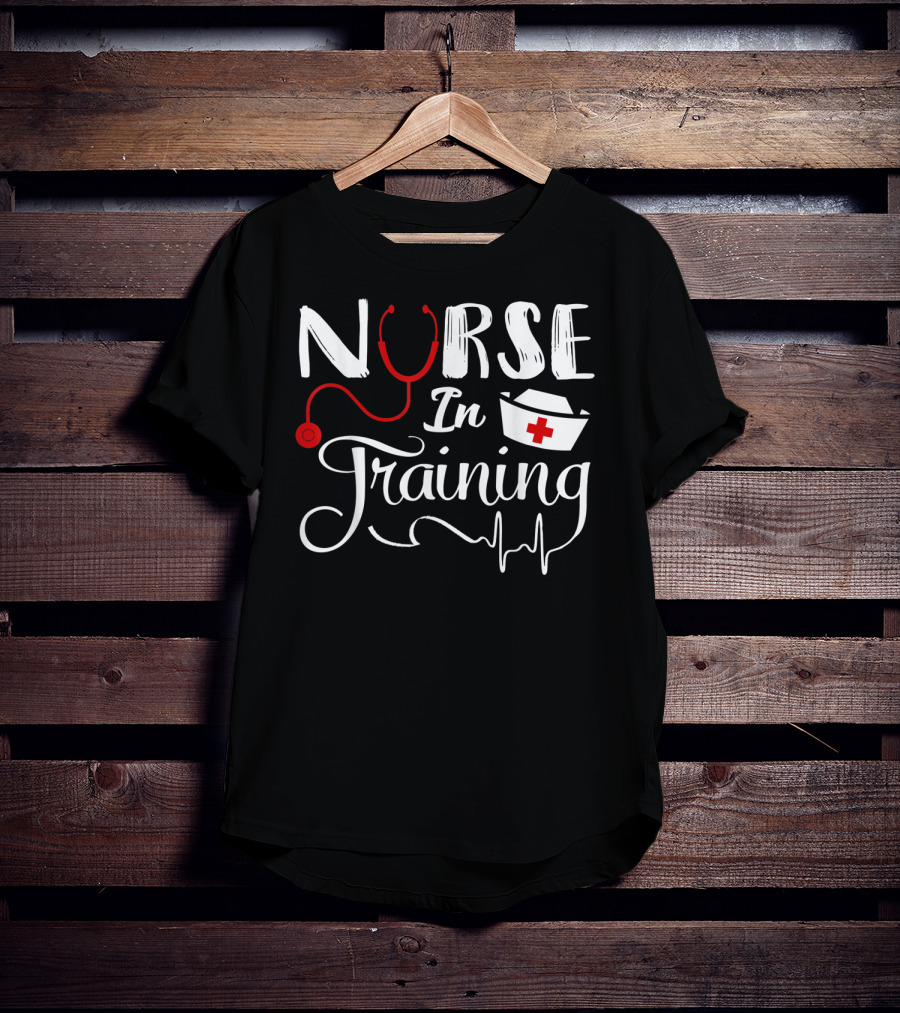 Nurse In Training Future Nurse Nursing Student Stethoscope Nurse Hat EKG T-Shirt