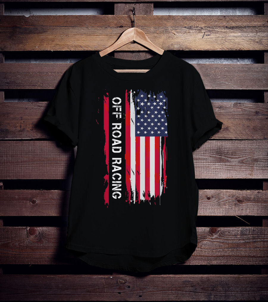 Off Road Racing American Flag T-Shirt