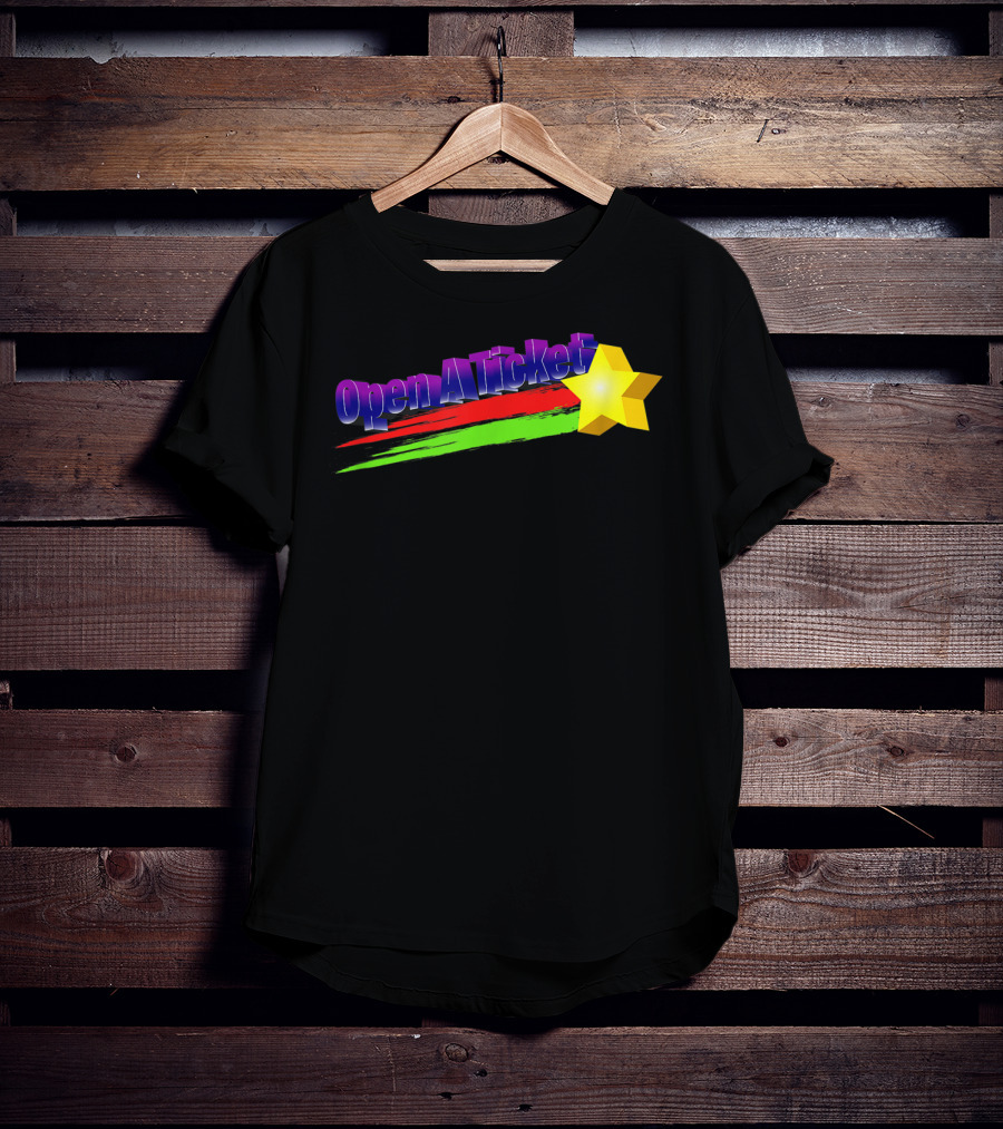 Open A Ticket Funny End User Star Brush Strokes T-Shirt