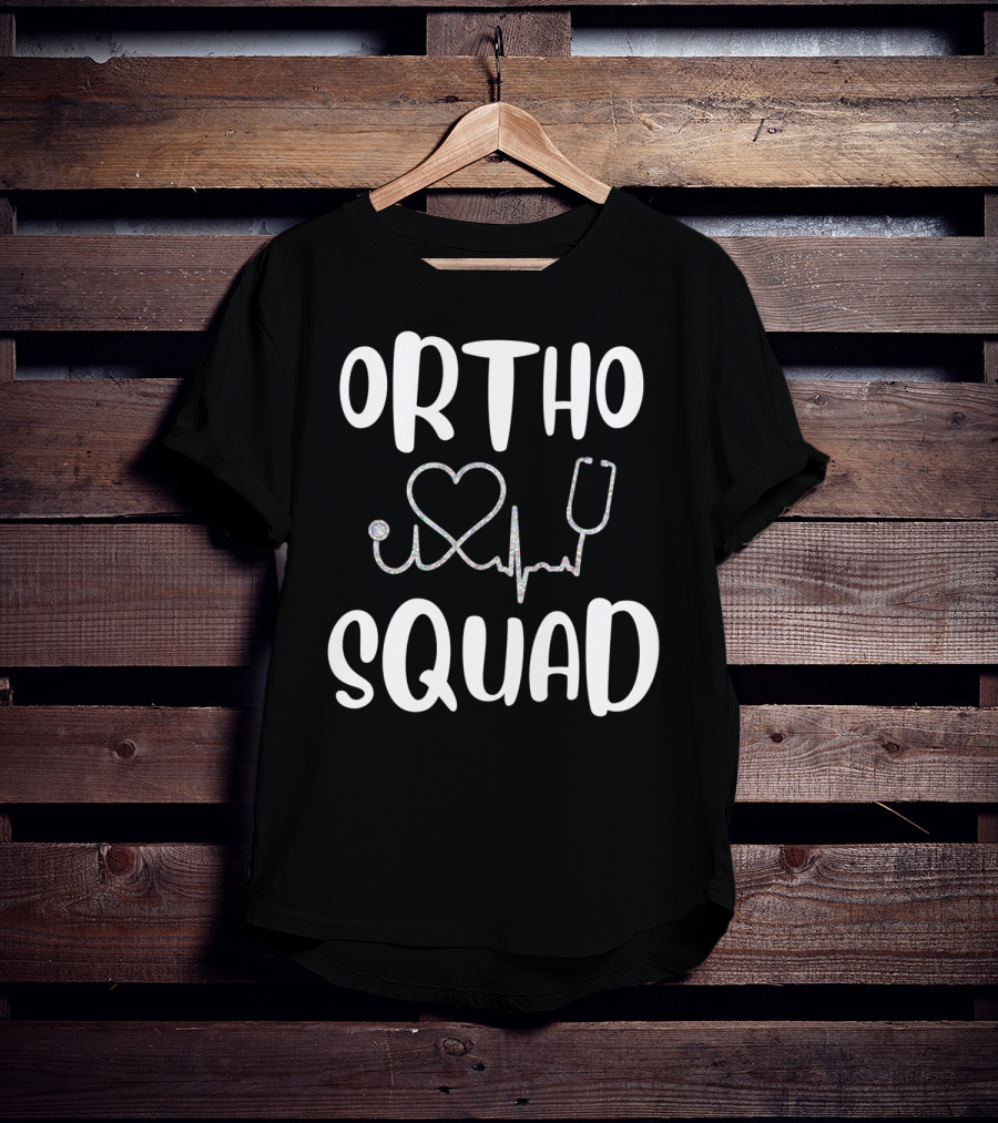 Ortho Squad Heartbeat Stethoscope Orthopedic Doctor Nurse T-Shirt