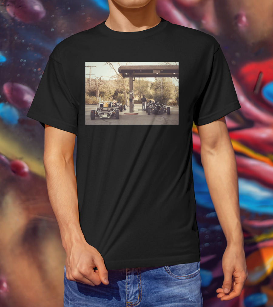 Race Car Pit Stop Fueling Moment At Outdoor Station T-Shirt