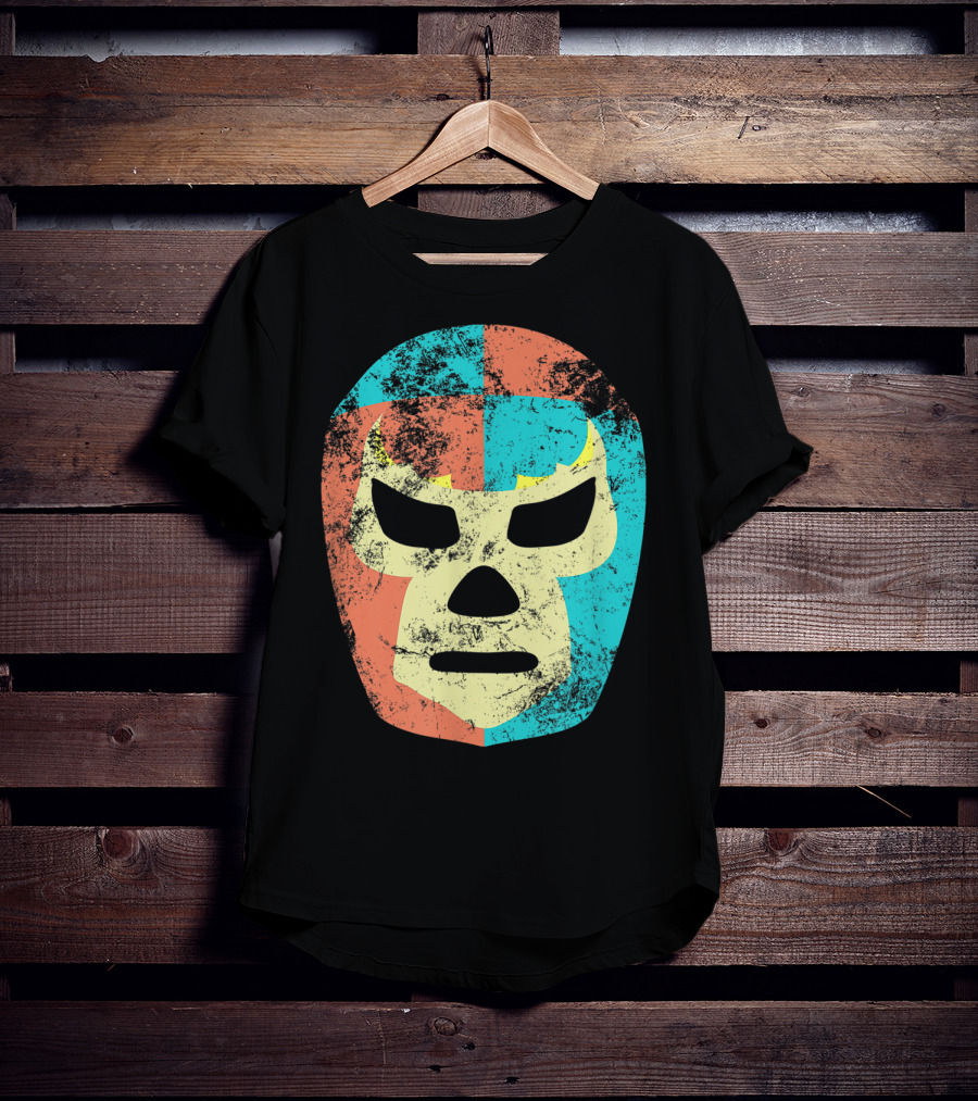 Retro Mexican Lucha Libre Wrestling Mask T-Shirt