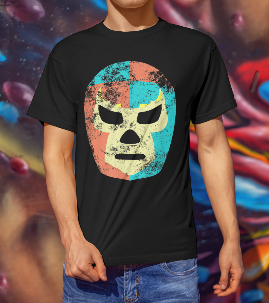 Retro Mexican Lucha Libre Wrestling Mask T-Shirt
