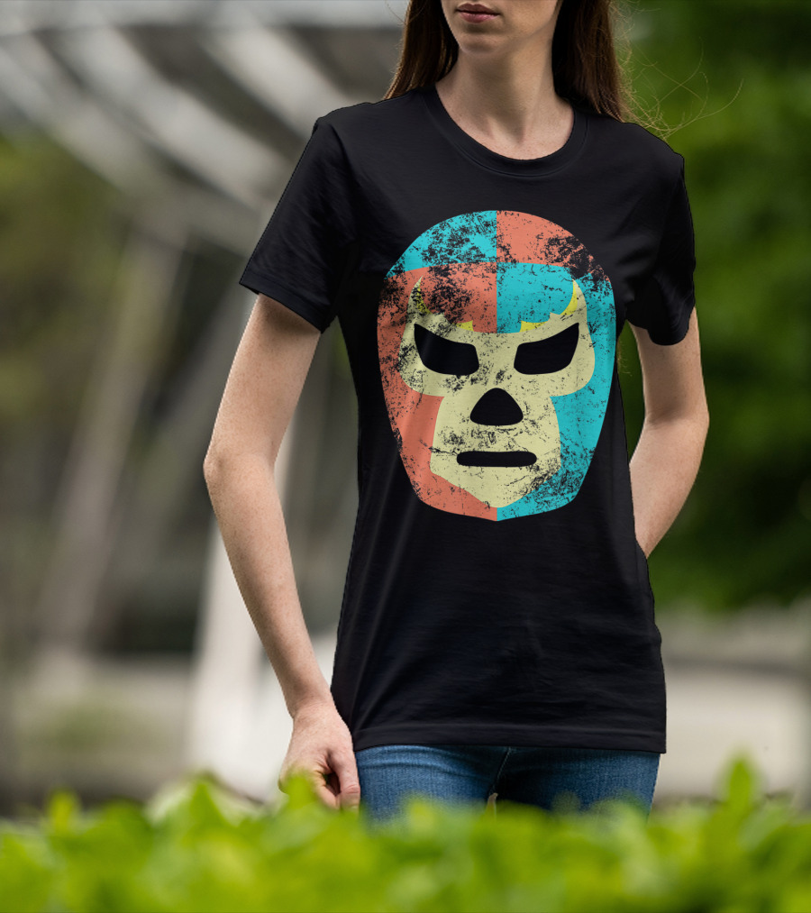 Retro Mexican Lucha Libre Wrestling Mask T-Shirt