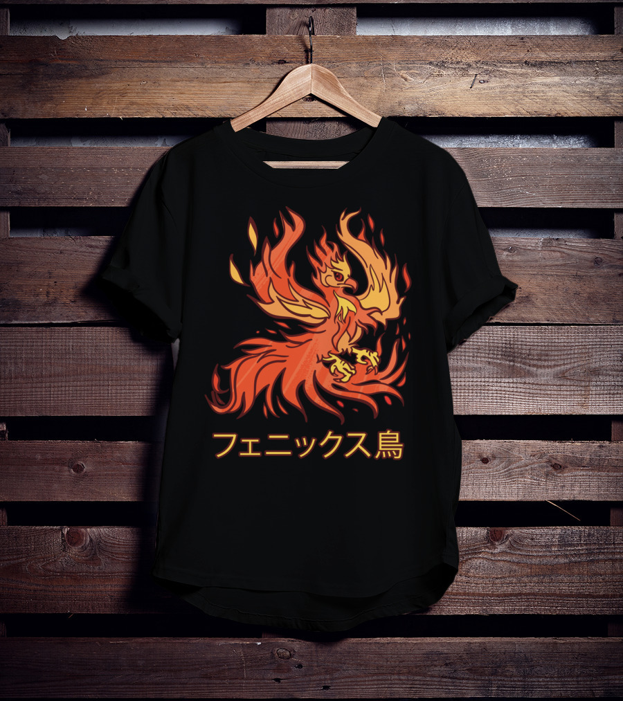 Rising Phoenix Fire Bird Japanese Aesthetic T-Shirt