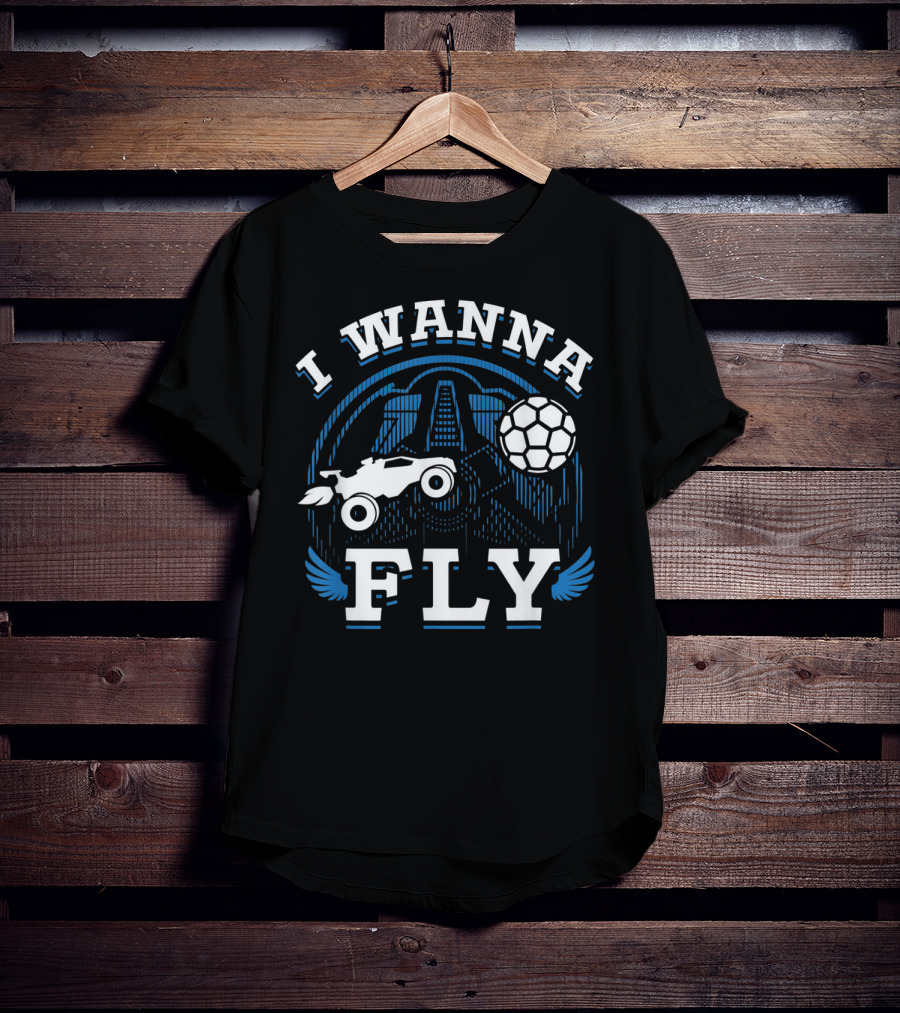 Rokt Leeg I Wanna Fly Funny Troll Car Soccer T-Shirt