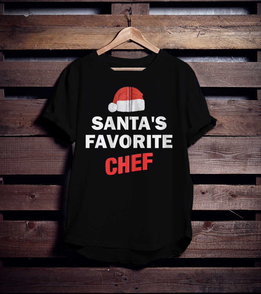 Santa's Favorite Chef Christmas Hat T-Shirt