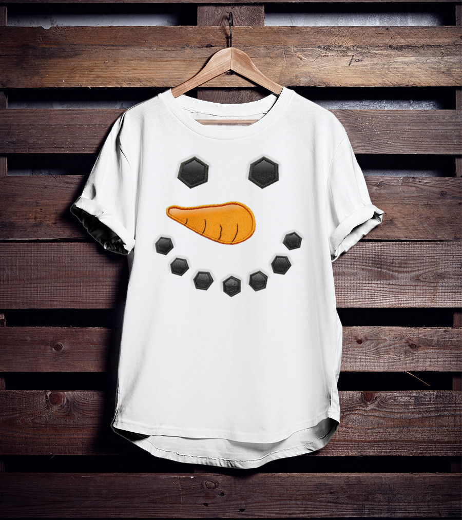 Snowman Face Kid's Christmas Frosty's Little Carrot Nose Smile T-Shirt