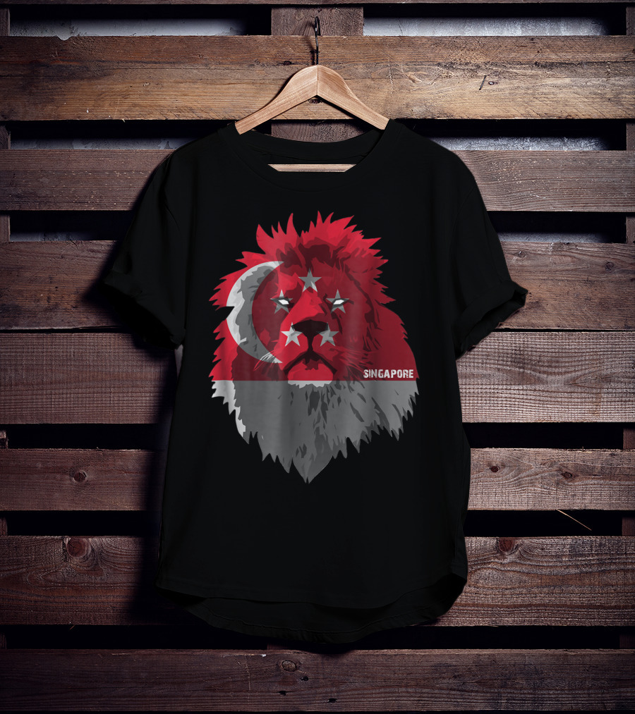 Singapore National Pride Lion Flag Soccer Team T-Shirt