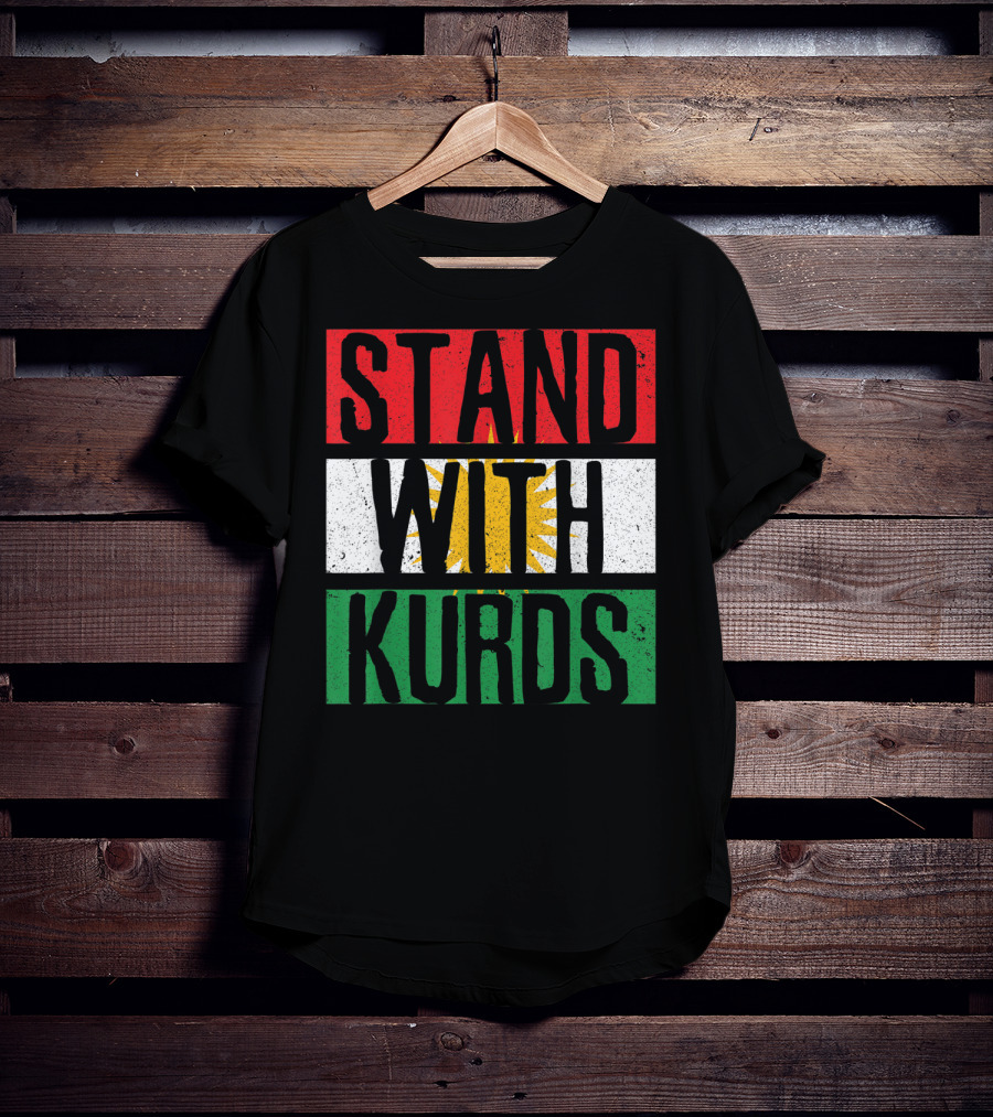 Stand With Kurds Free Kurdistan Kurdish Flag Colors T-Shirt