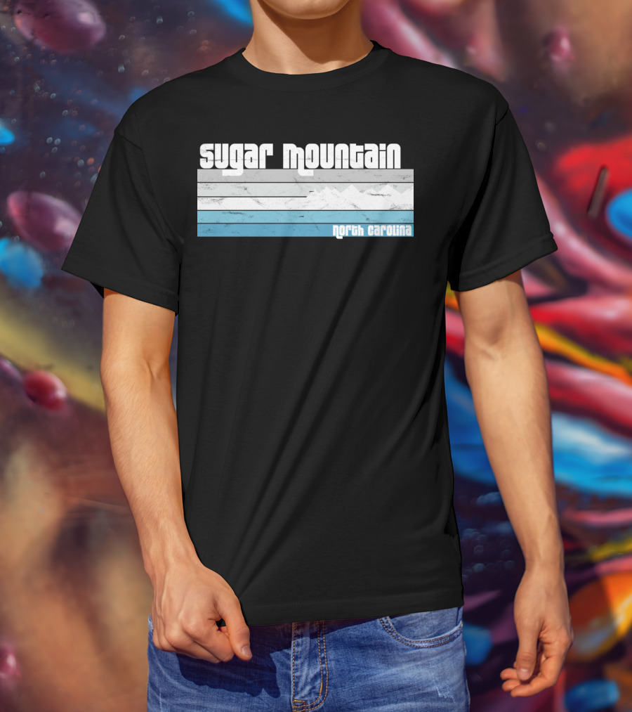 Sugar Mountain North Carolina Skiing Vintage Scenic T-Shirt