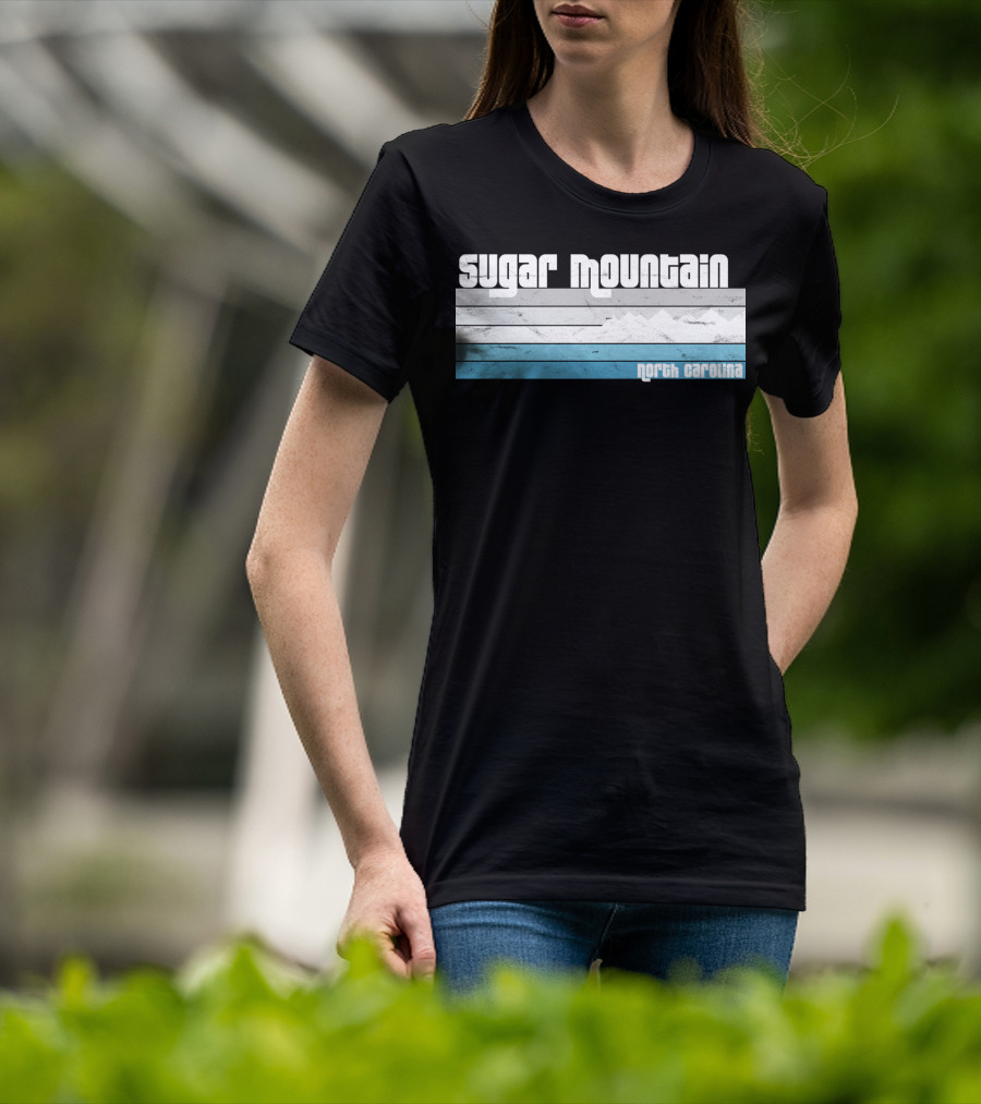 Sugar Mountain North Carolina Skiing Vintage Scenic T-Shirt
