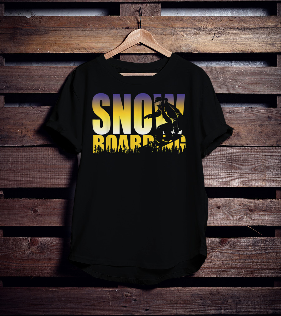 Szy Snowboarding Gnarly Bold Gradient Snowboarder T-Shirt