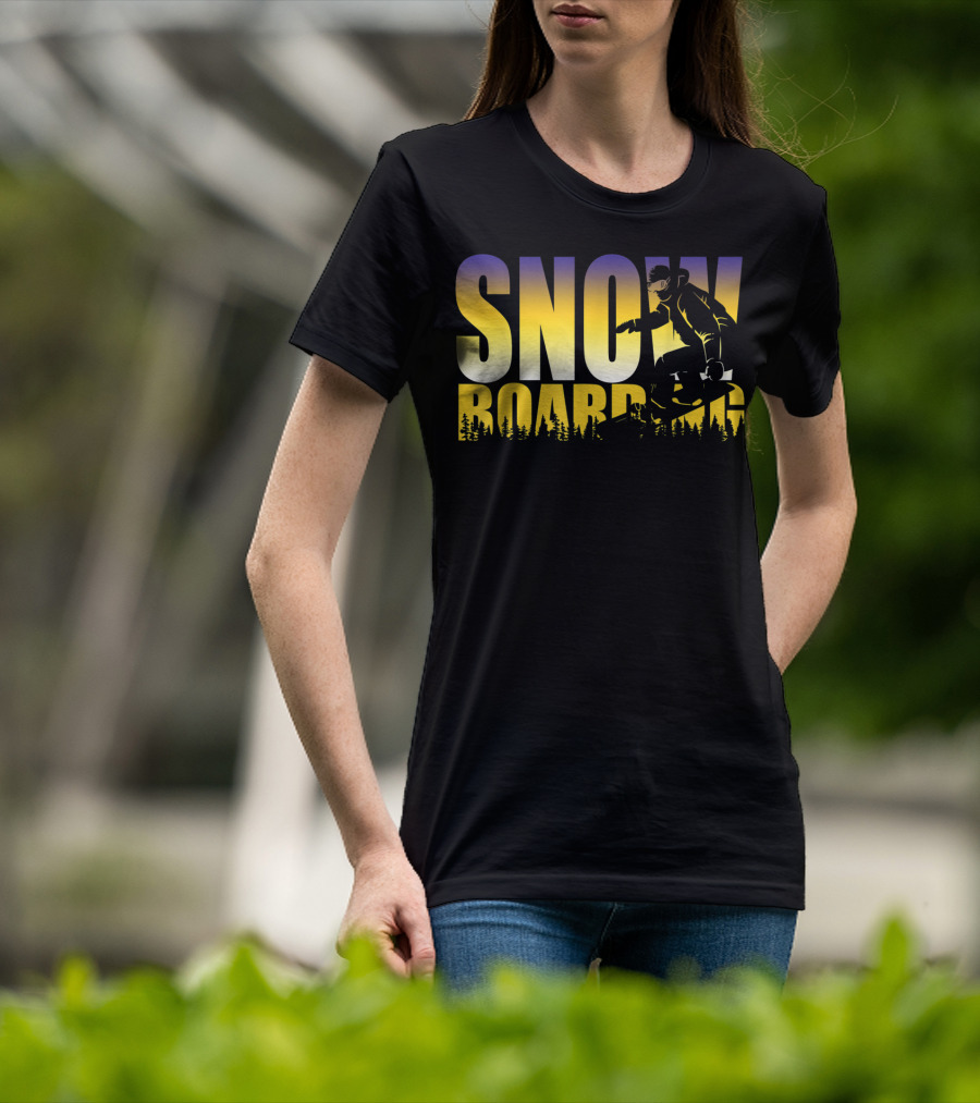 Szy Snowboarding Gnarly Bold Gradient Snowboarder T-Shirt