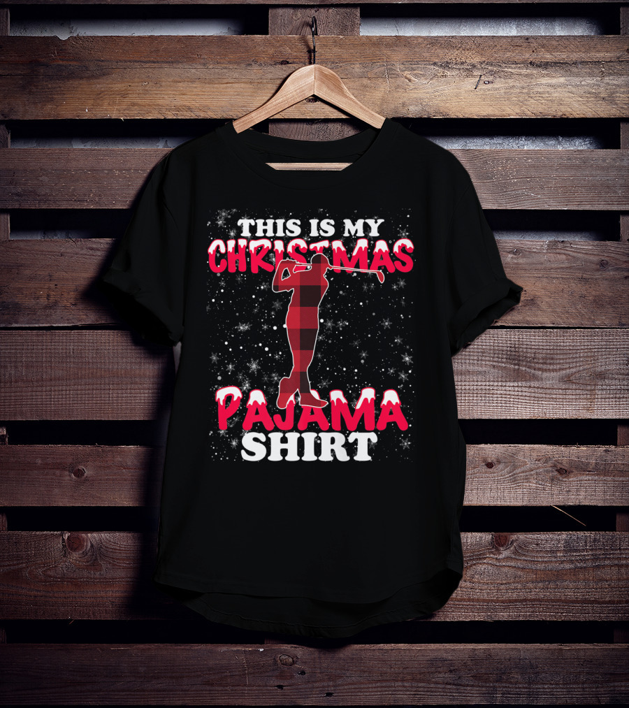 This Is My Christmas Pajama Shirt Golfing T-Shirt