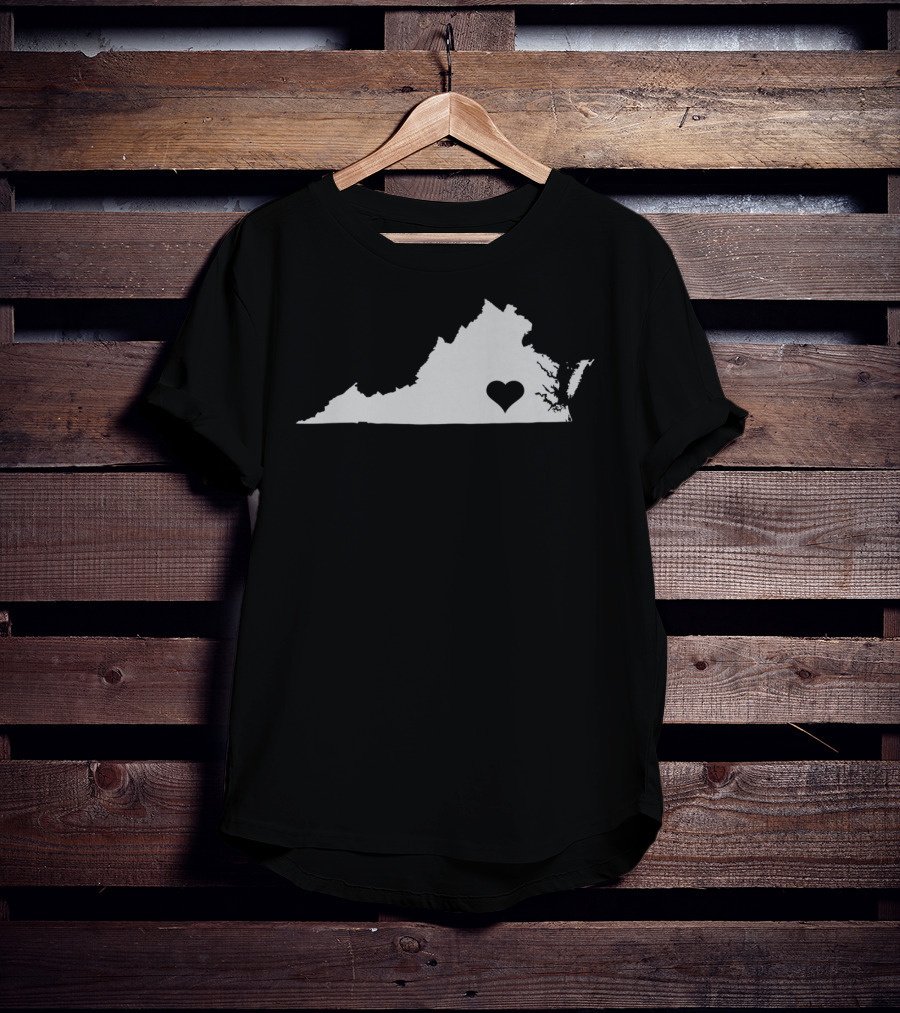 Virginia Love State Map Heart Home T-Shirt