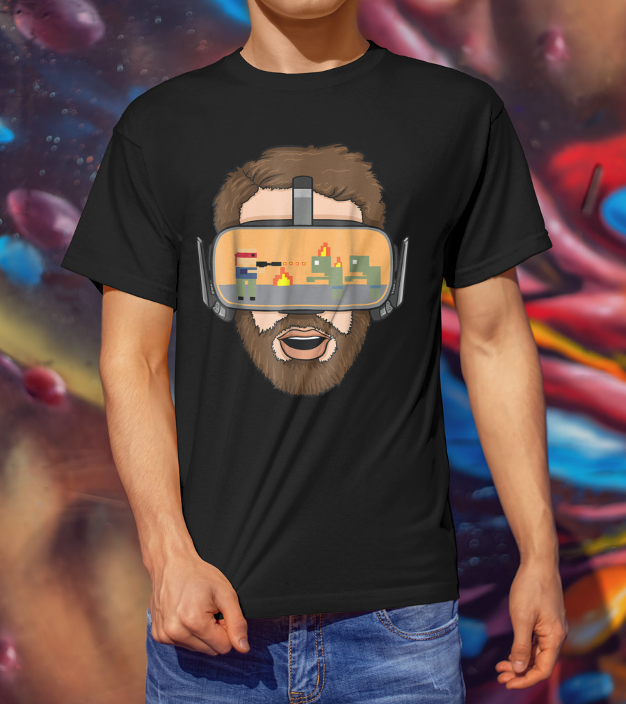 Virtual Reality Pixelated Adventure Inside Headset T-Shirt