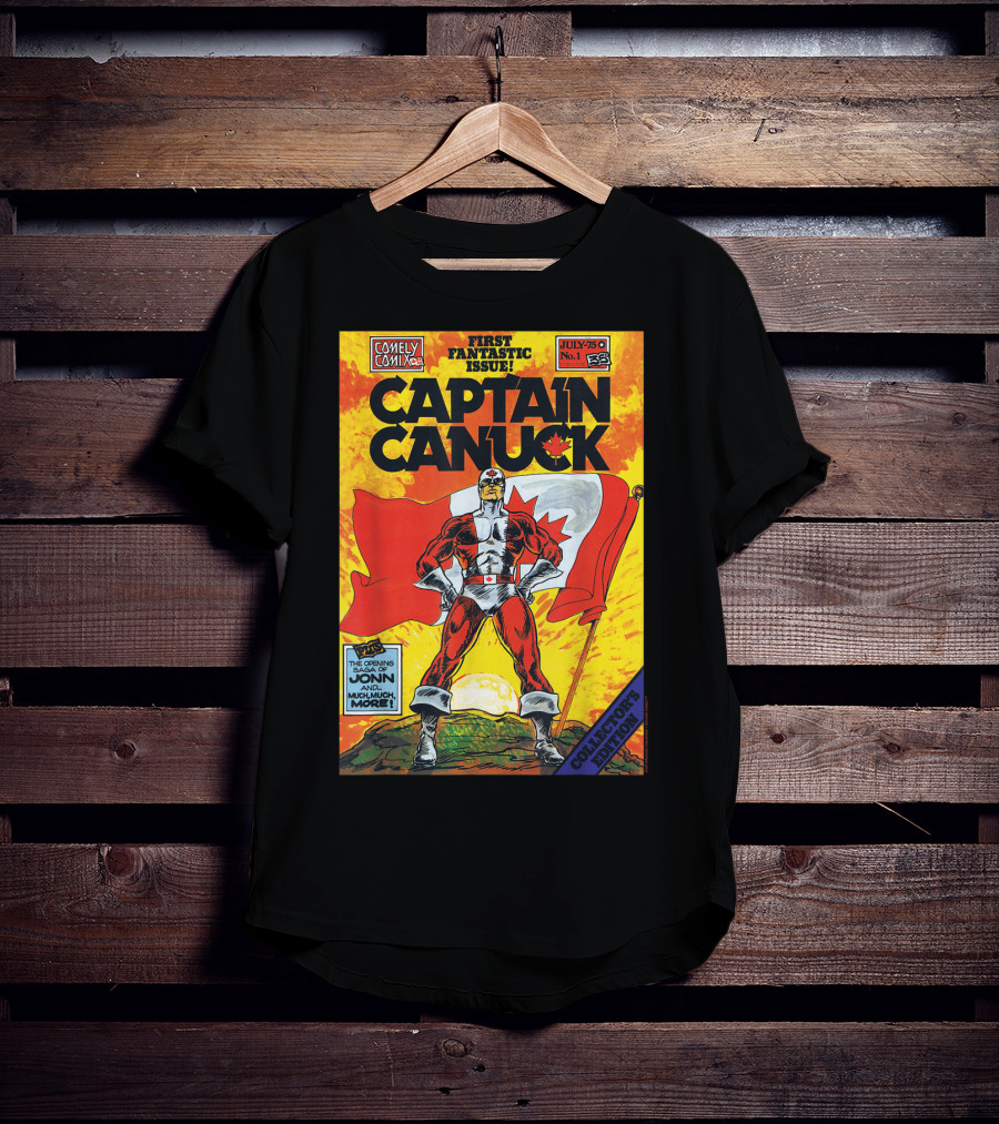 Comely Comix First Fantastic Issue Captain Canuck July 75 No. 1 Collector's Edition T-Shirt