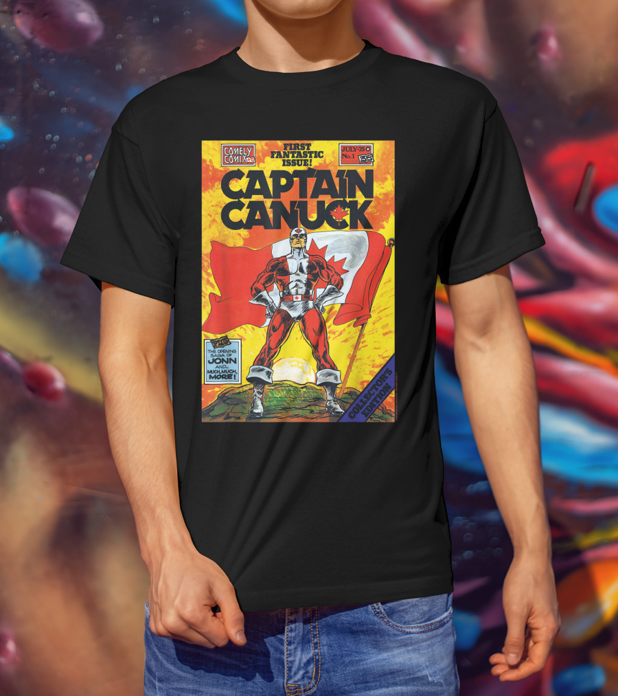 Comely Comix First Fantastic Issue Captain Canuck July 75 No. 1 Collector's Edition T-Shirt