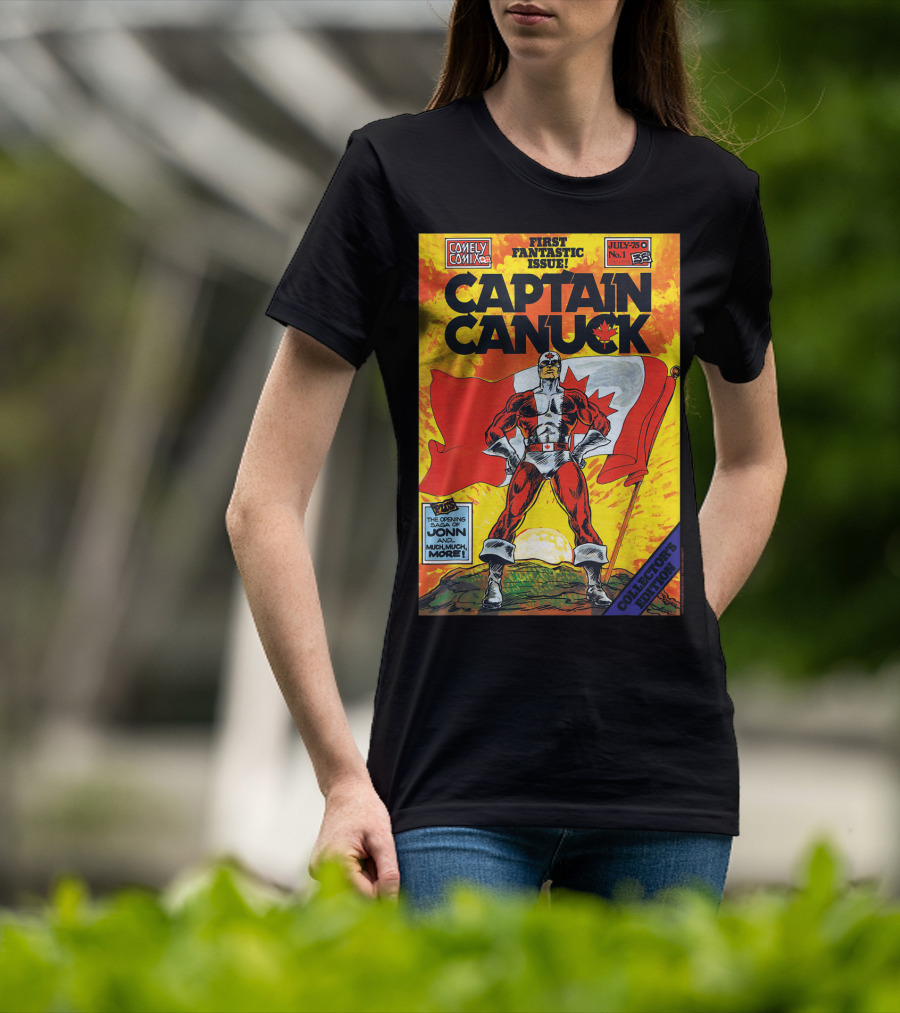 Comely Comix First Fantastic Issue Captain Canuck July 75 No. 1 Collector's Edition T-Shirt