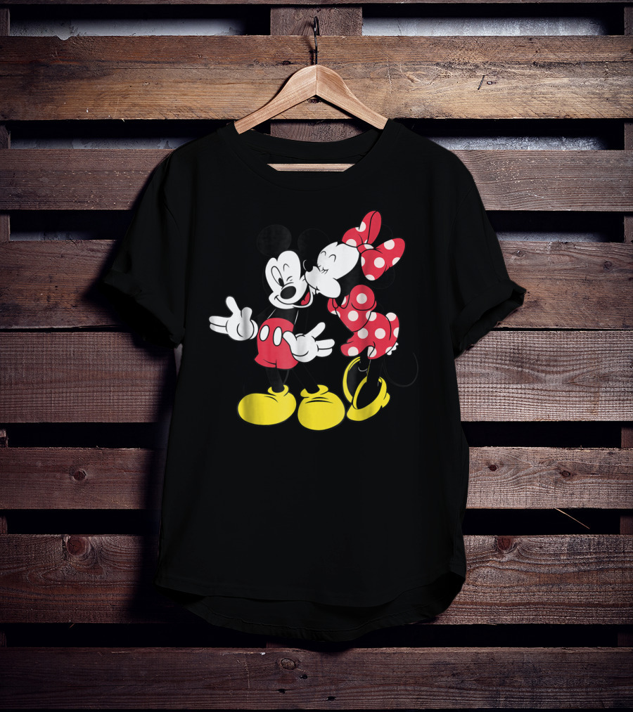Disney Mickey And Minnie Mouse Classic Love Iconic Duo Bold Colors T-Shirt