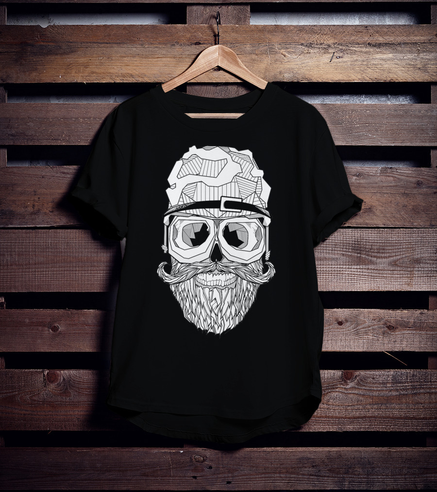 Arson Aesthetic Memoriae Skull Beard Geometric Glasses T-Shirt