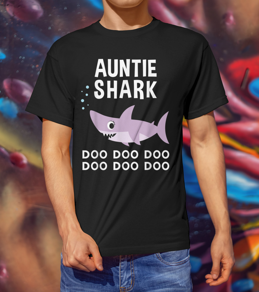 Auntie Shark Doo Doo Doo Matching Family Pajamas T-Shirt