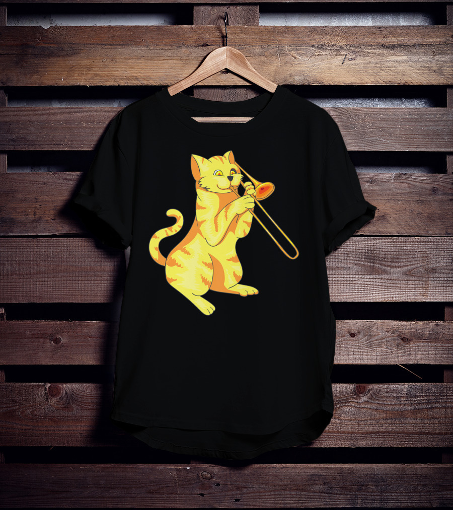 Cat Trombone Meow Music Collection T-Shirt