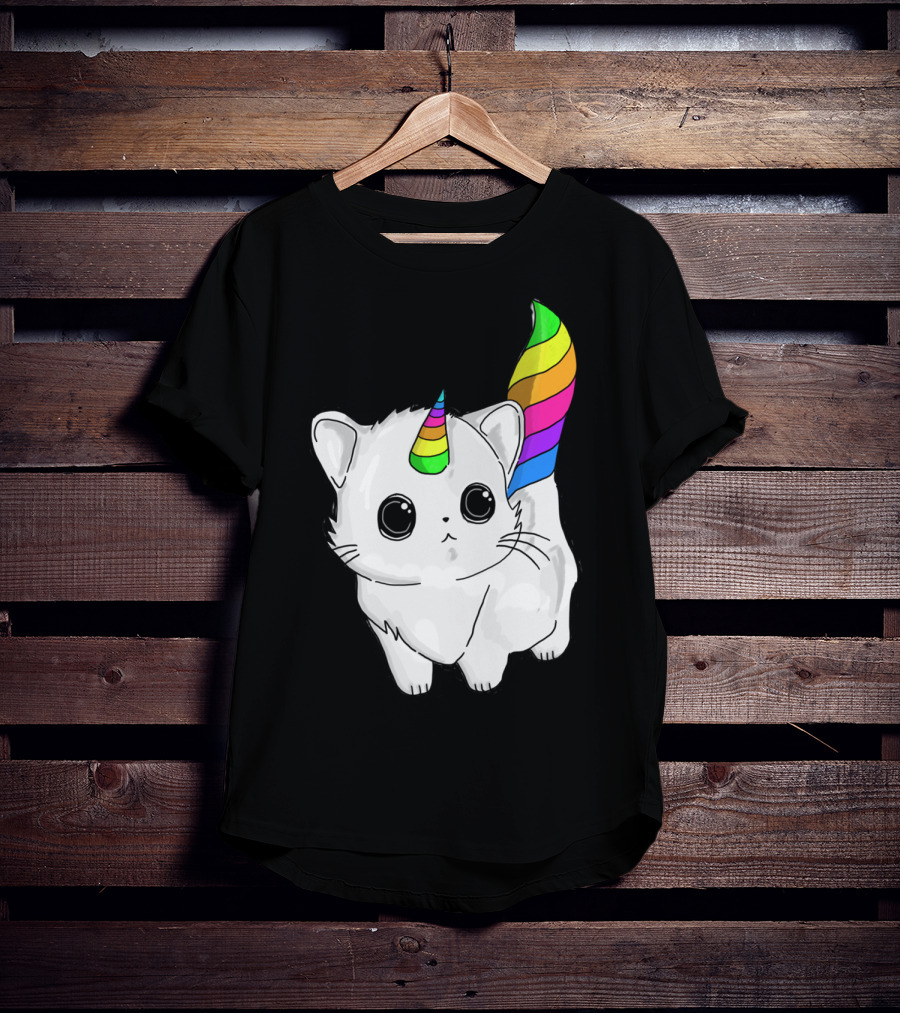 Caticorn Unicorn Rainbow Cat For Girls Boys Adults T-Shirt
