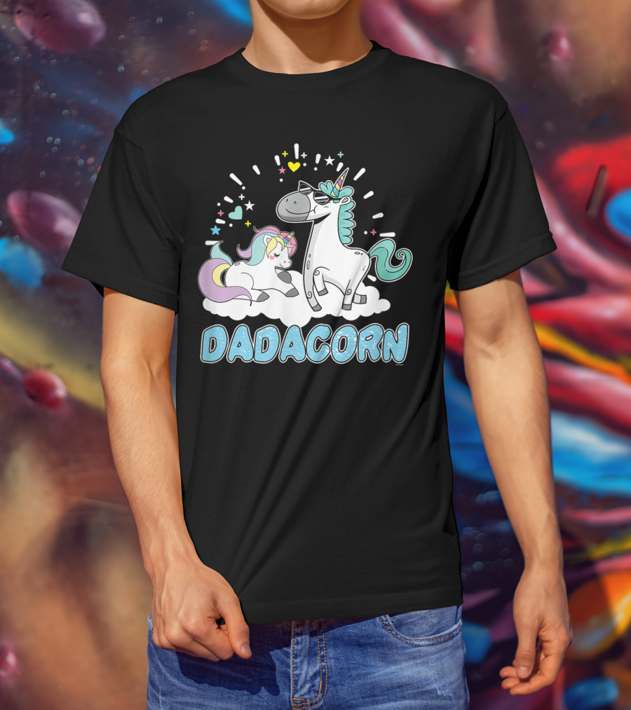 Dadacorn Cool Father Cute Unicorn Birthday T-Shirt