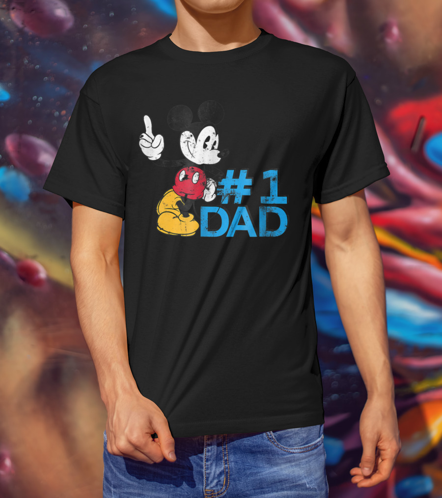 Disney Mickey Mouse #1 Dad Father's Day T-Shirt