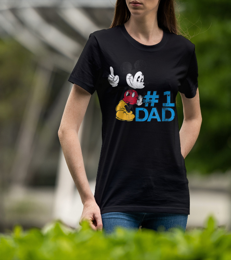 Disney Mickey Mouse #1 Dad Father's Day T-Shirt